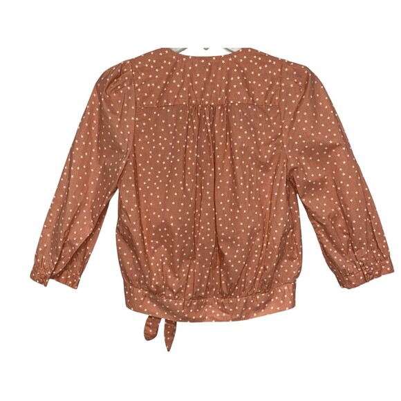 NWOT Madewell Womens Wrap Top‎ in Star Scatter Sz XS Orange Peach Fall - Picture 2 of 16